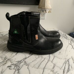 Men’s Black Safety Leather Ankle Boots 9